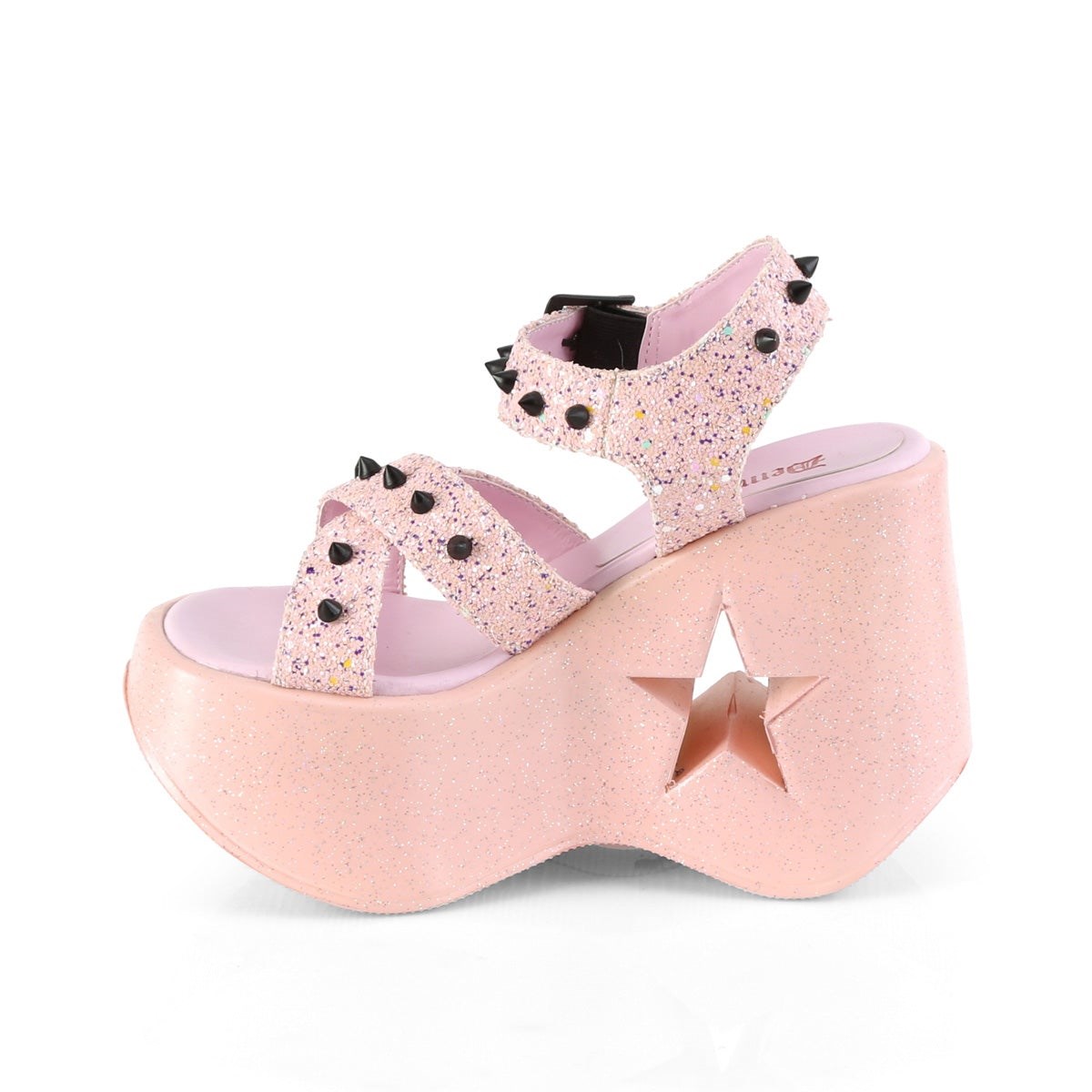 Pink Demonia Dynamite-02 Glitter Women's Platform Sandals | 42JYGO