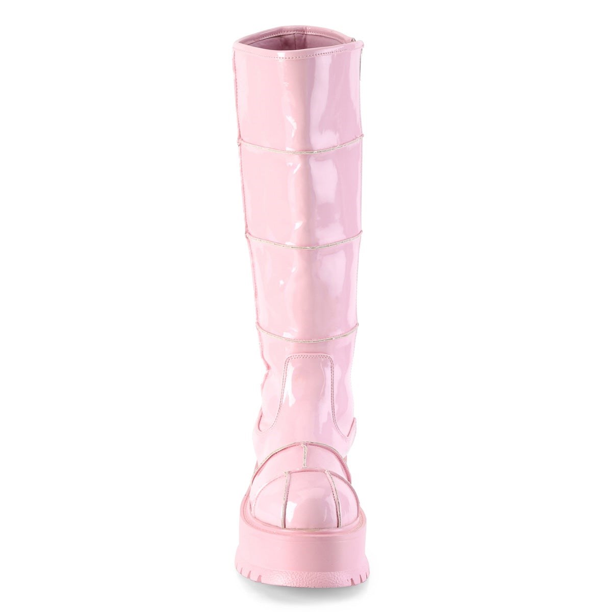 Pink Demonia Slacker-230 Hologram Patent Women's Knee-high Boots | 45TJCE