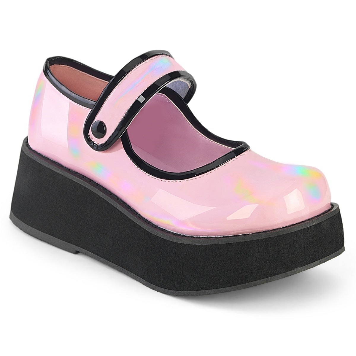 Pink Demonia Sprite-01 Holo Patent Women\'s Mary Jane Shoes | 60GIMH