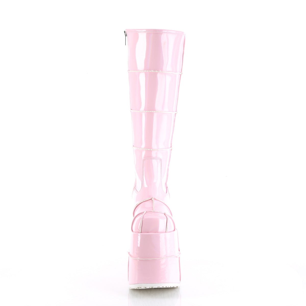 Pink Demonia Stack-301 Hologram Women's Knee-high Boots | 06NLJZ