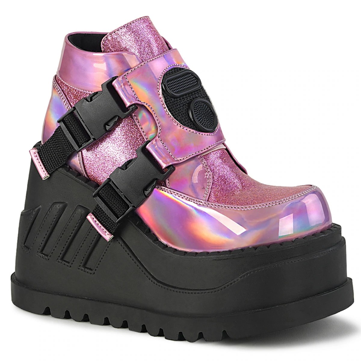 Pink Demonia Stomp-15 Hologram-Glitter Women\'s Ankle Boots | 75EOQX