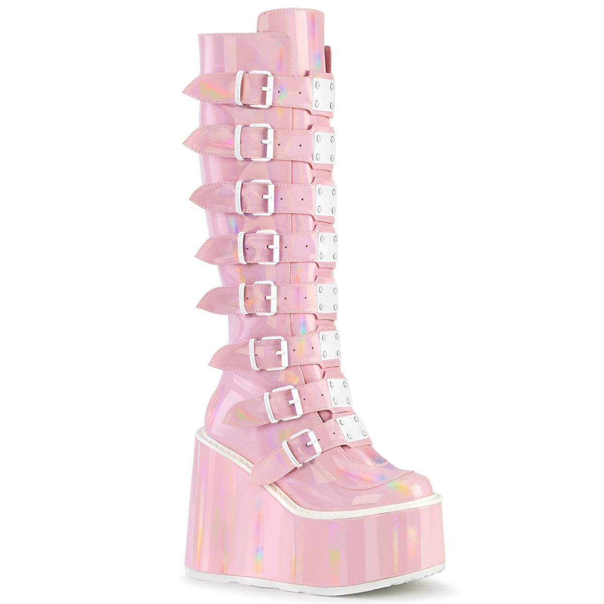 Pink Demonia Swing-815 Hologram Women\'s Knee-high Boots | 71TXDG