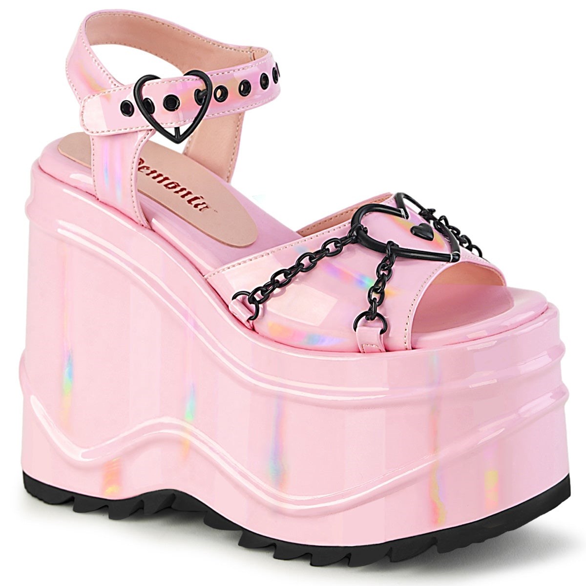 Pink Demonia Wave-09 Hologram Women\'s Sandals | 80RFCH