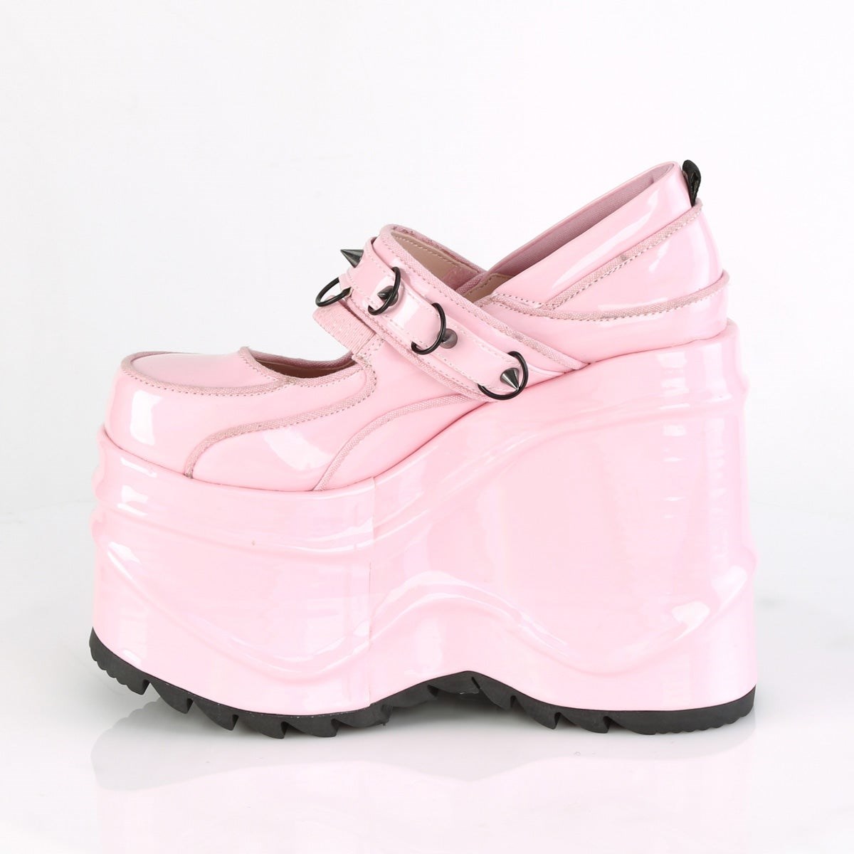 Pink Demonia Wave-48 Hologram Patent Women's Mary Jane Shoes | 72PKDH