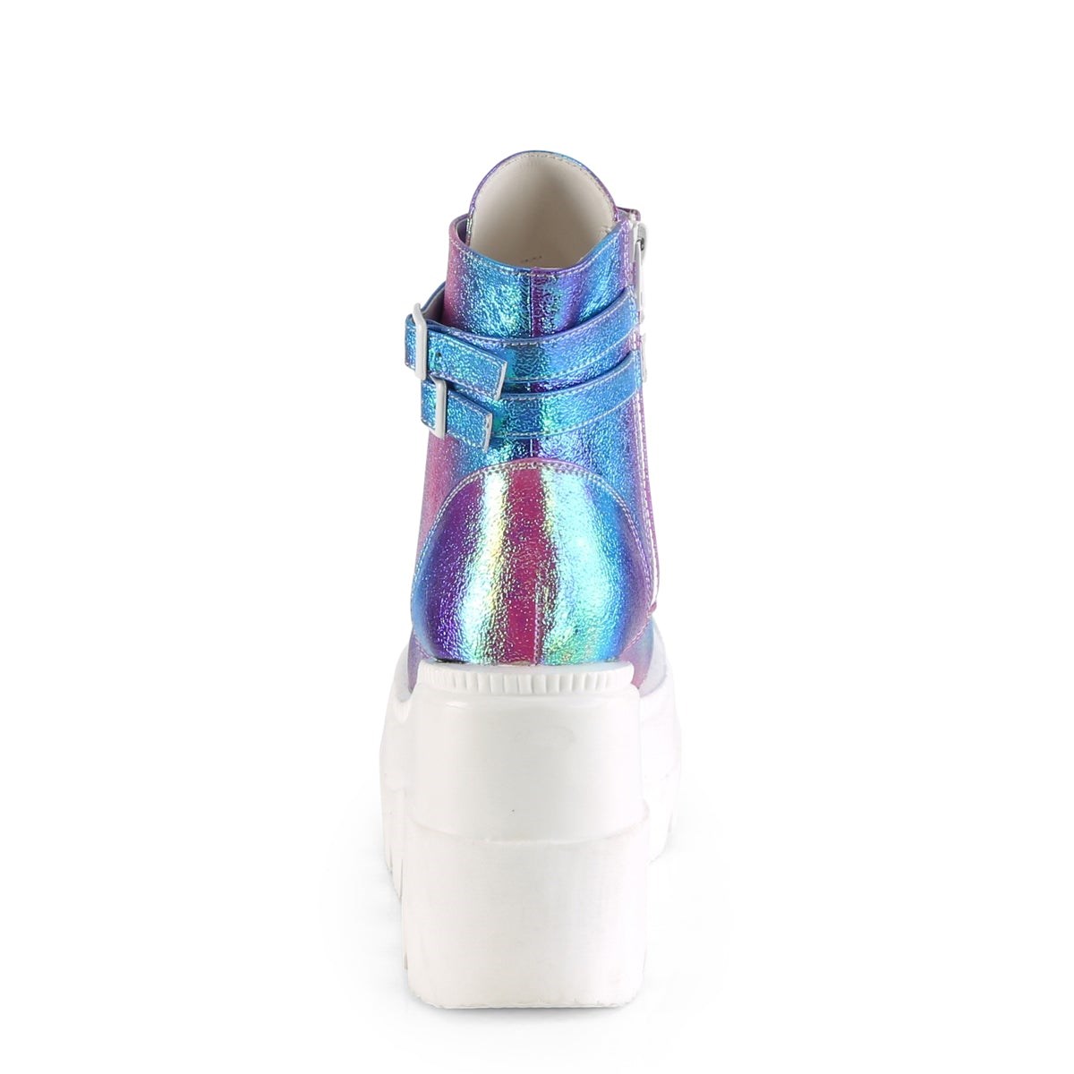 Purple / Blue Demonia Shaker-52 Iridescent Vegan Leather Women's Ankle Boots | 06QWOI