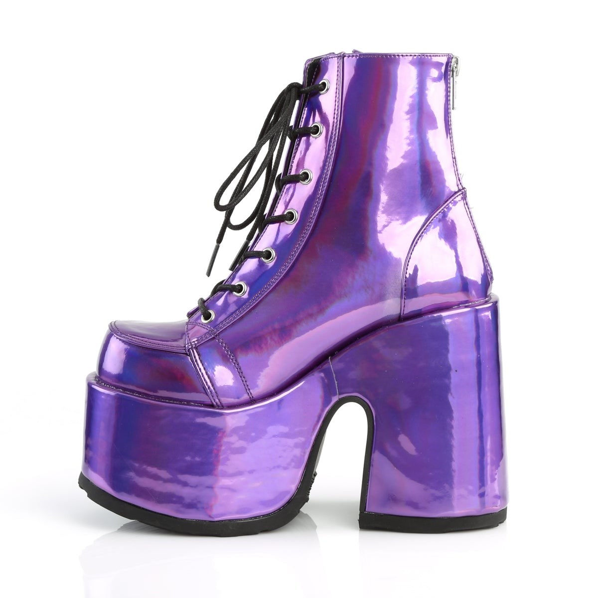 Purple Demonia Camel-203 Hologram Vegan Leather Women's Ankle Boots | 98ANVY