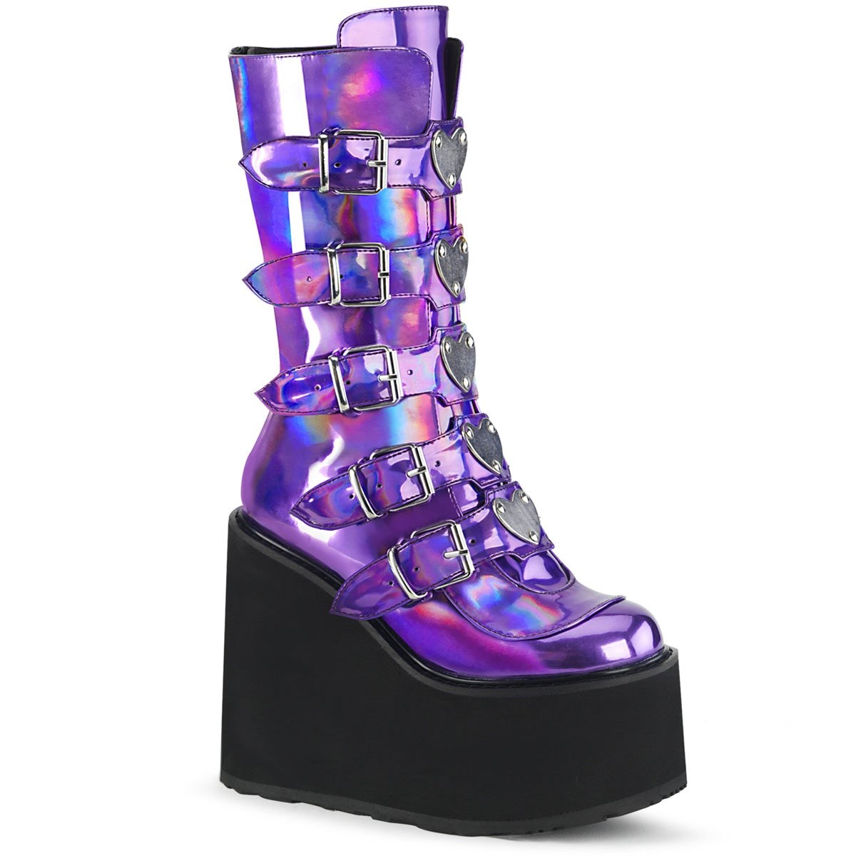 Purple Demonia Swing-230 Hologram Women\'s Knee-high Boots | 87PWEB