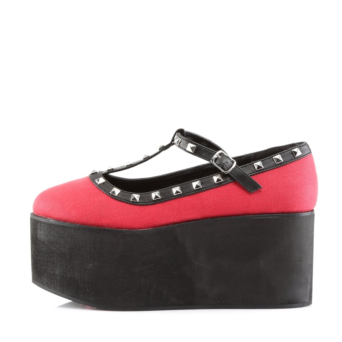 Red Demonia Click-07 Canvas Women's Platform Shoes | 47FEPW