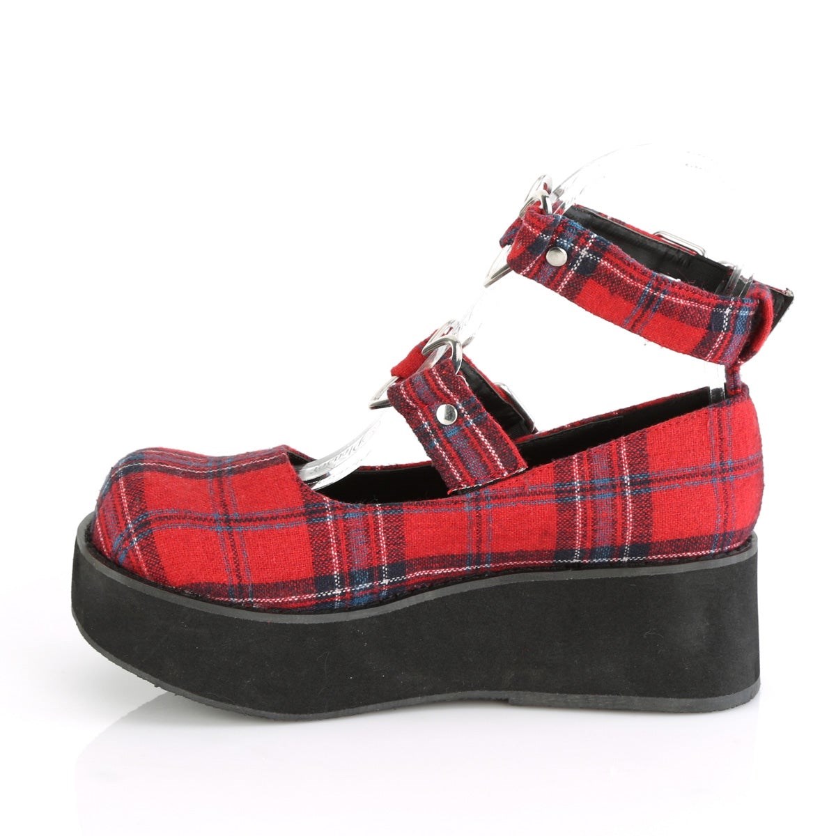 Red Demonia Sprite-02 Plaid Fabric Women's Mary Jane Shoes | 56MWXQ