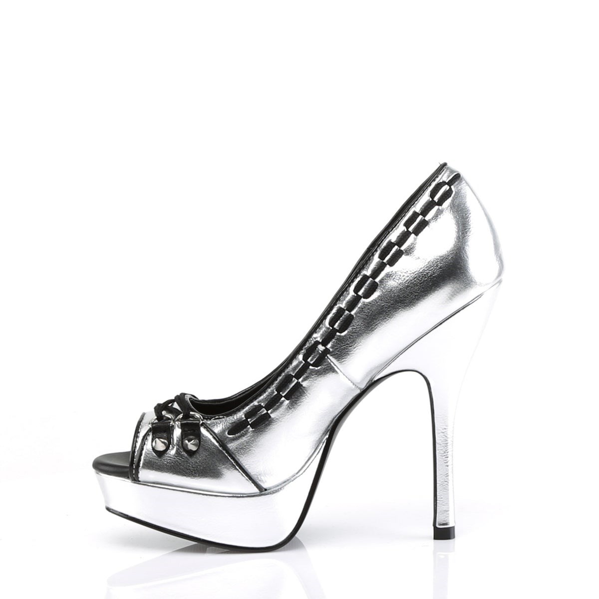 Silver Demonia Pixie-18 Vegan Leather Women's Heels Shoes | 46UBRK