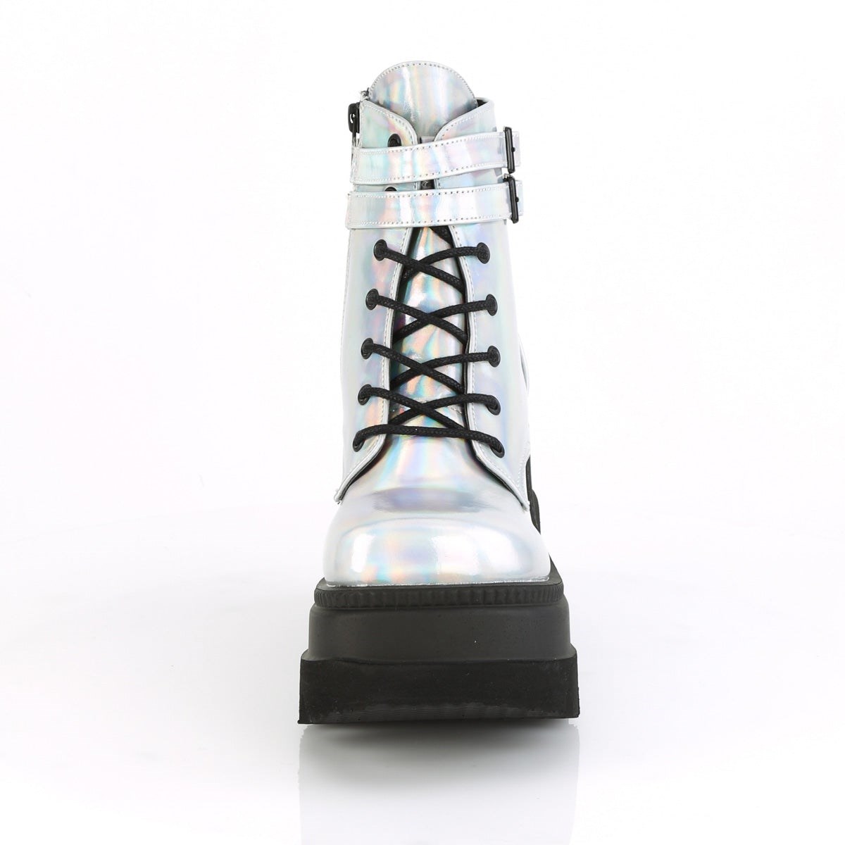 Silver Demonia Shaker-52 Hologram Women's Ankle Boots | 81OYFL