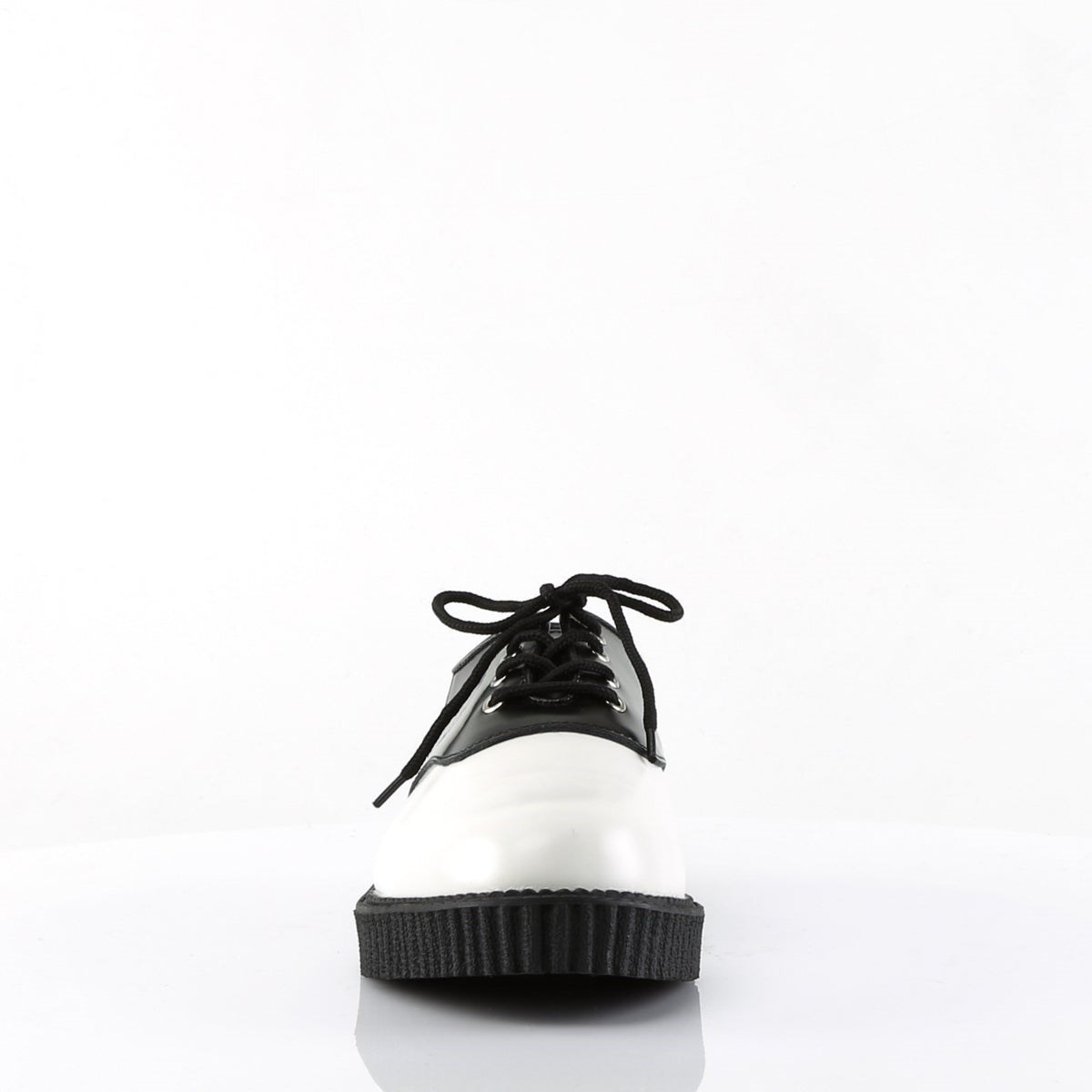 White / Black Demonia Creeper-606 Leather Men's Creepers Shoes | 16FVWN