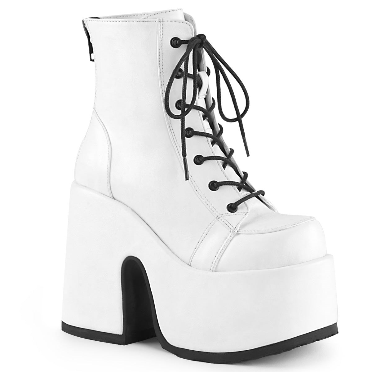 White Demonia Camel-203 Vegan Leather Women\'s Ankle Boots | 51TVWS