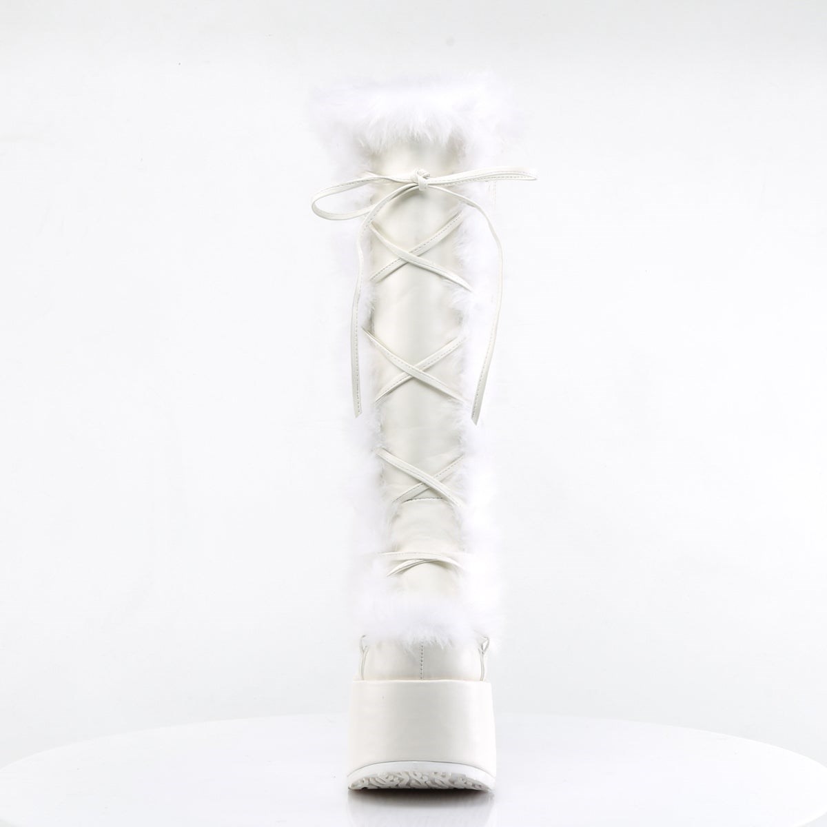 White Demonia Camel-311 Vegan Leather Women's Knee-high Boots | 76ICPM