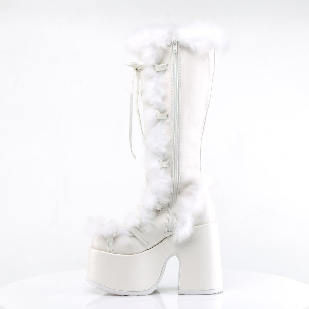 White Demonia Camel-311 Vegan Leather Women's Knee-high Boots | 76ICPM