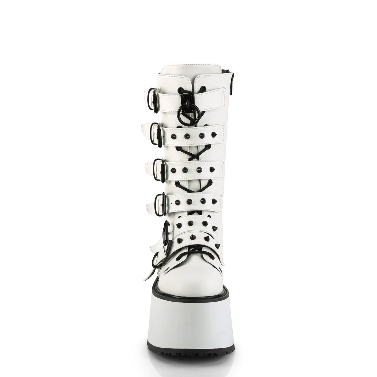 White Demonia Damned-225 Vegan Leather Women's Knee-high Boots | 78VYRC