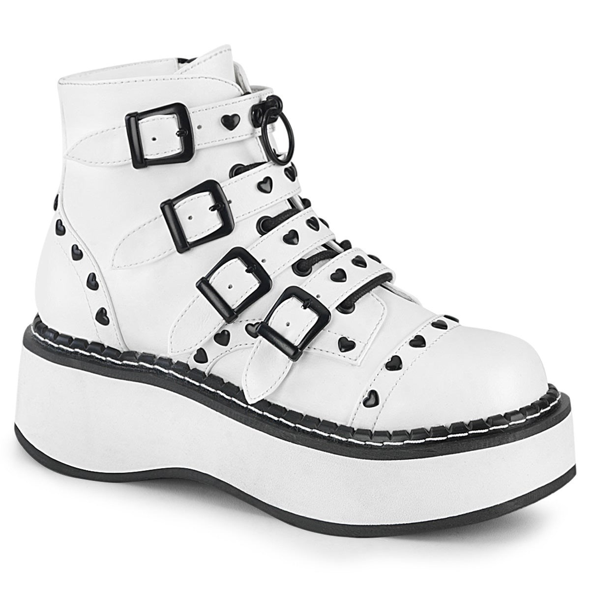 White Demonia Emily-315 Vegan Leather Women\'s Ankle Boots | 91YMEZ