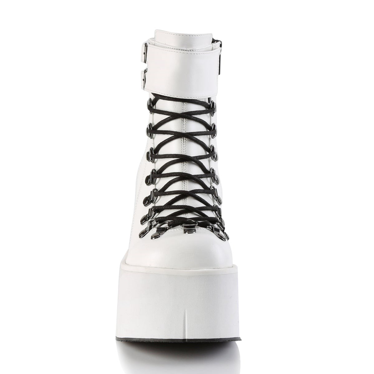 White Demonia Kera-21 Vegan Leather Women's Ankle Boots | 73XEAG