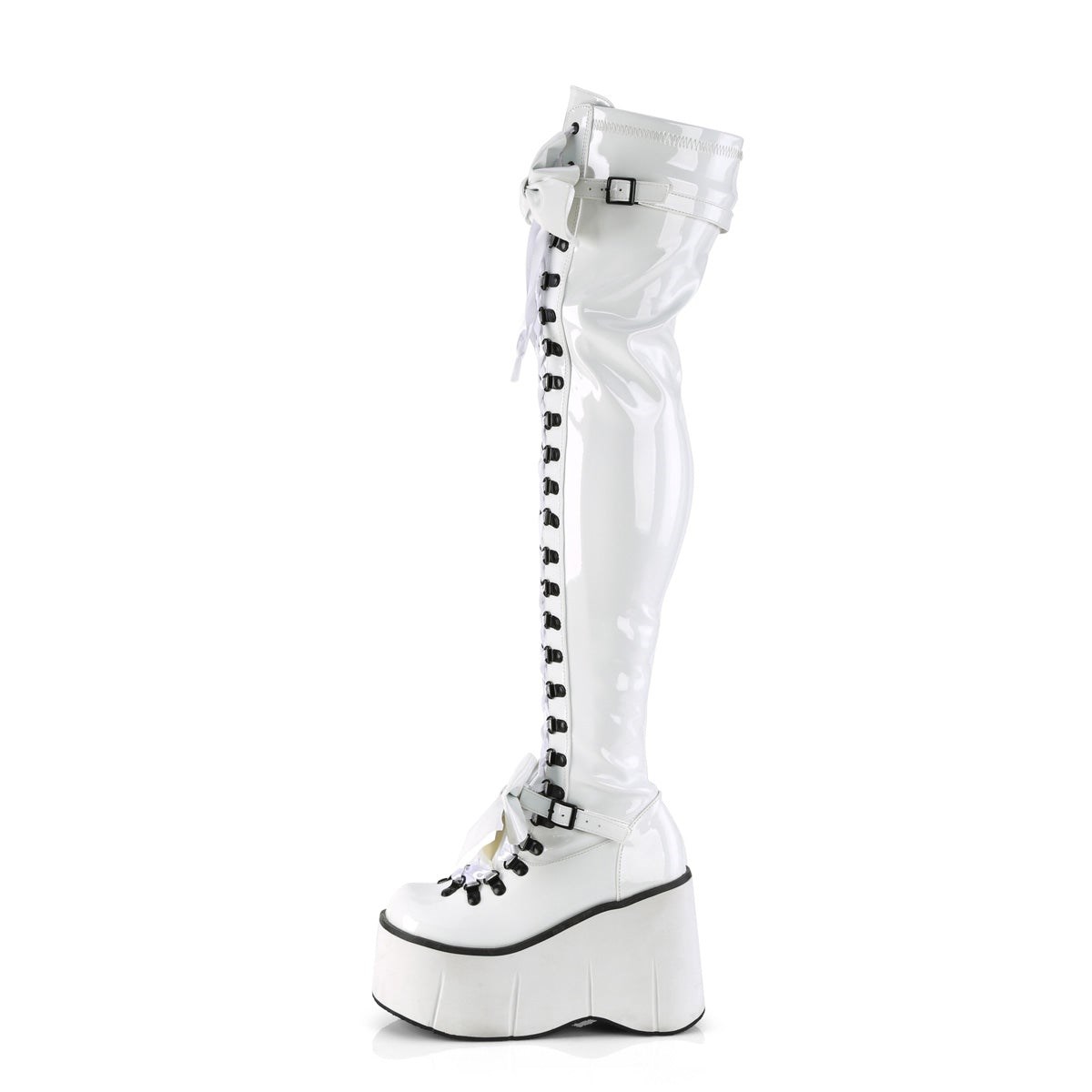 White Demonia Kera-303 Stretch Patent Women's Over-the-knee Boots | 21HXLB