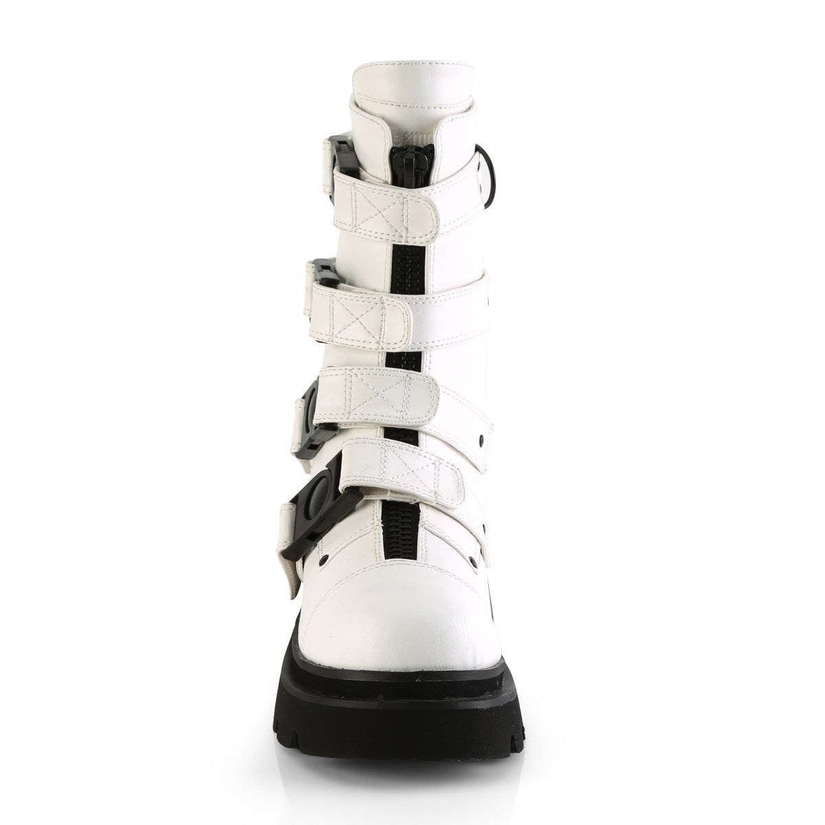 White Demonia Renegade-55 Vegan Leather Women's Ankle Boots | 39MDIA