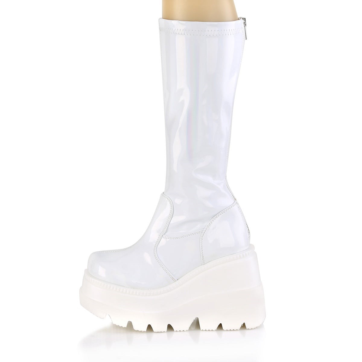 White Demonia Shaker-65 Hologram Women's Ankle Boots | 75IYZV