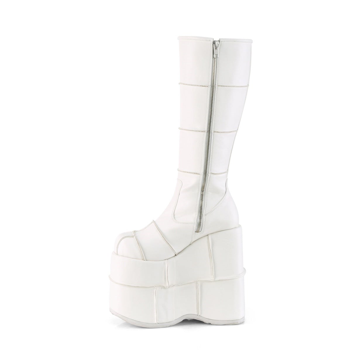 White Demonia Stack-301 Vegan Leather Men's Knee-high Boots | 29TLJB