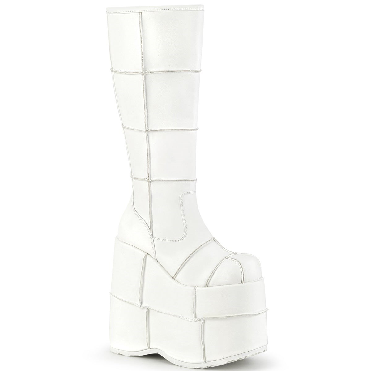 White Demonia Stack-301 Vegan Leather Men\'s Knee-high Boots | 29TLJB