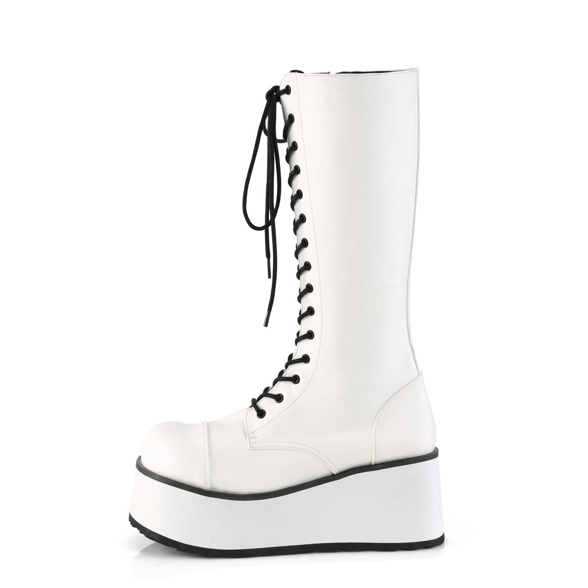 White Demonia Trashville-502 Vegan Leather Women's Over-the-knee Boots | 56TRBQ