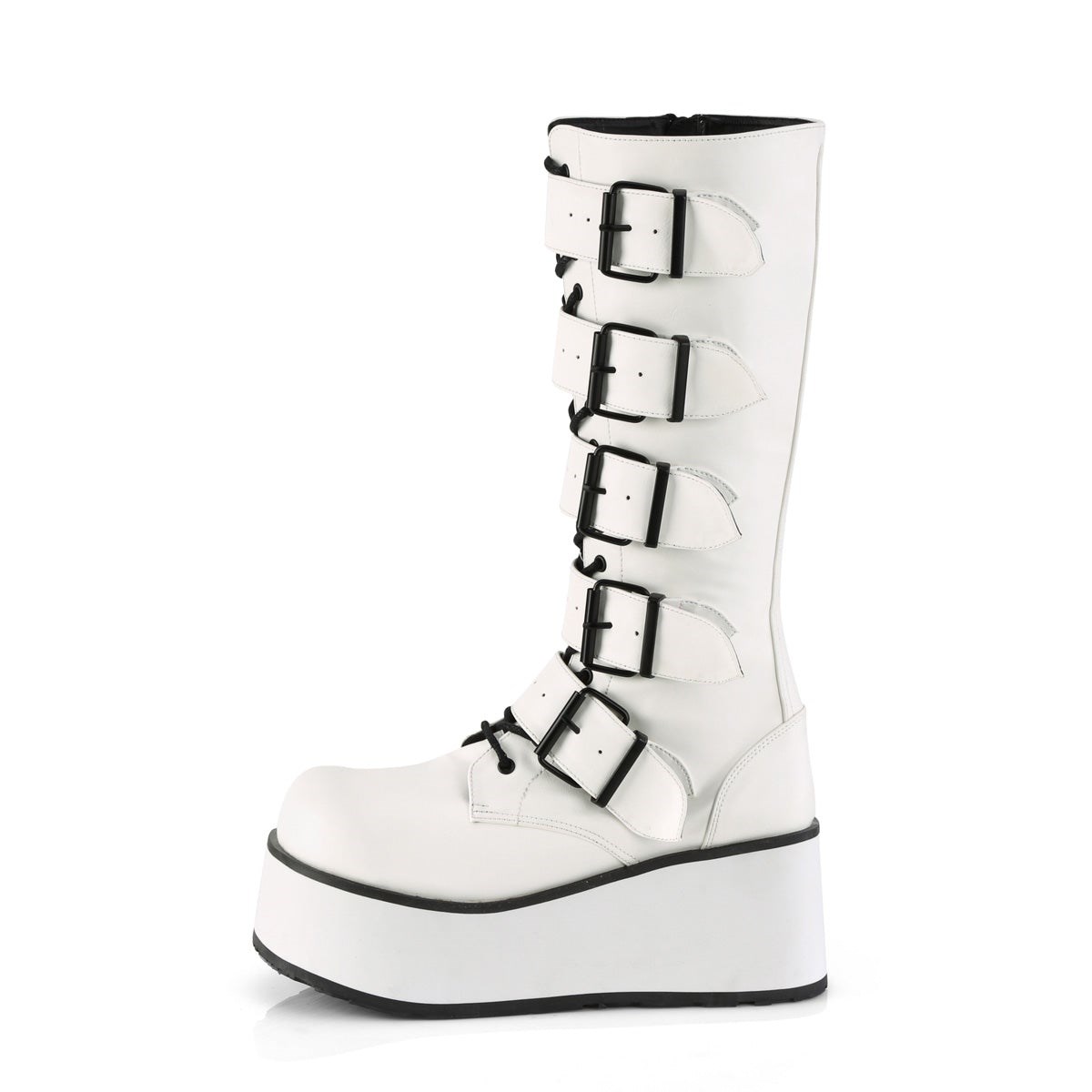 White Demonia Trashville-518 Vegan Leather Men's Knee-high Boots | 39VKYU