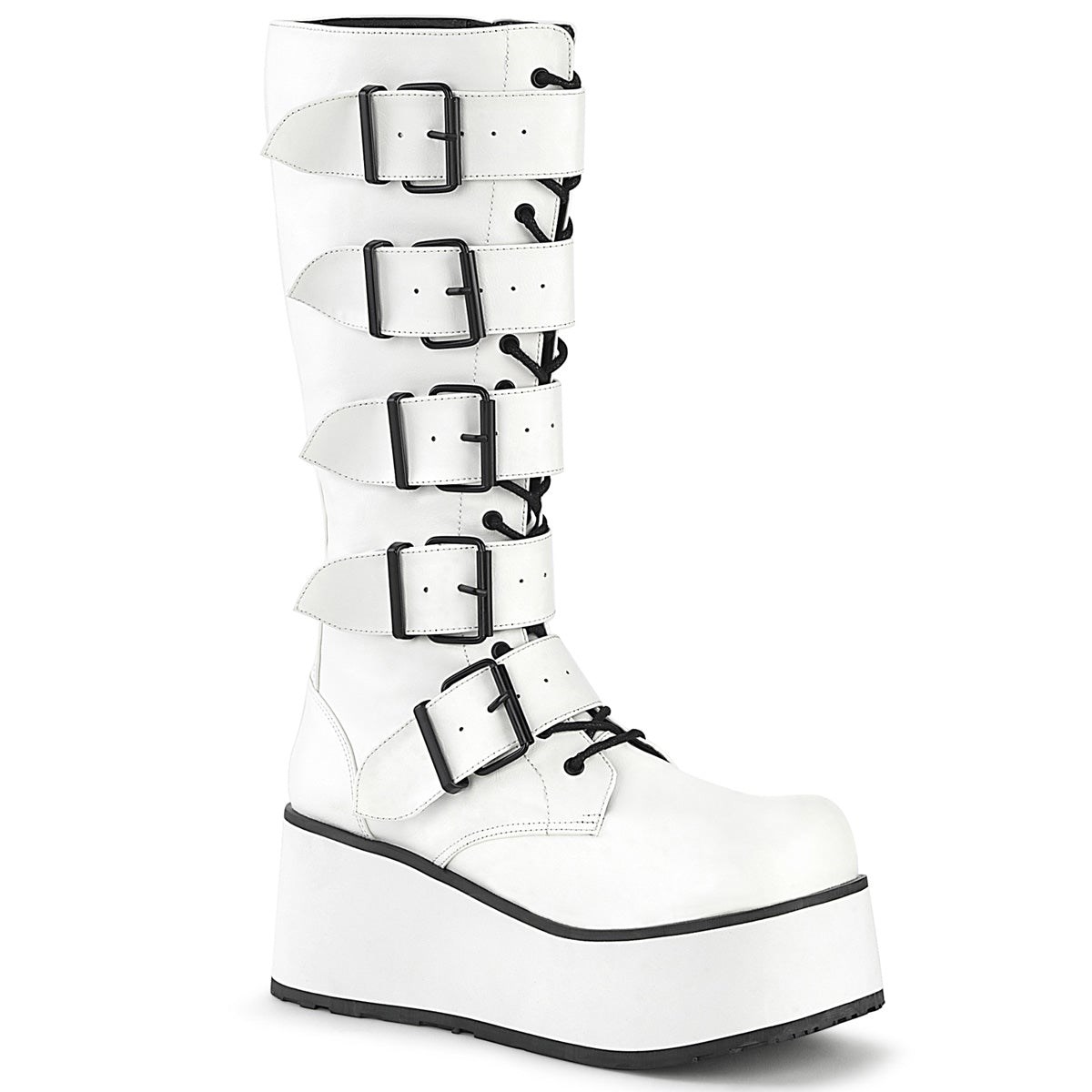 White Demonia Trashville-518 Vegan Leather Men\'s Knee-high Boots | 39VKYU