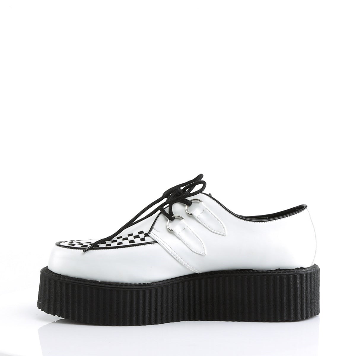 White Demonia V-CREEPER-502 Vegan Leather Women's Creepers Shoes | 42ZFCO