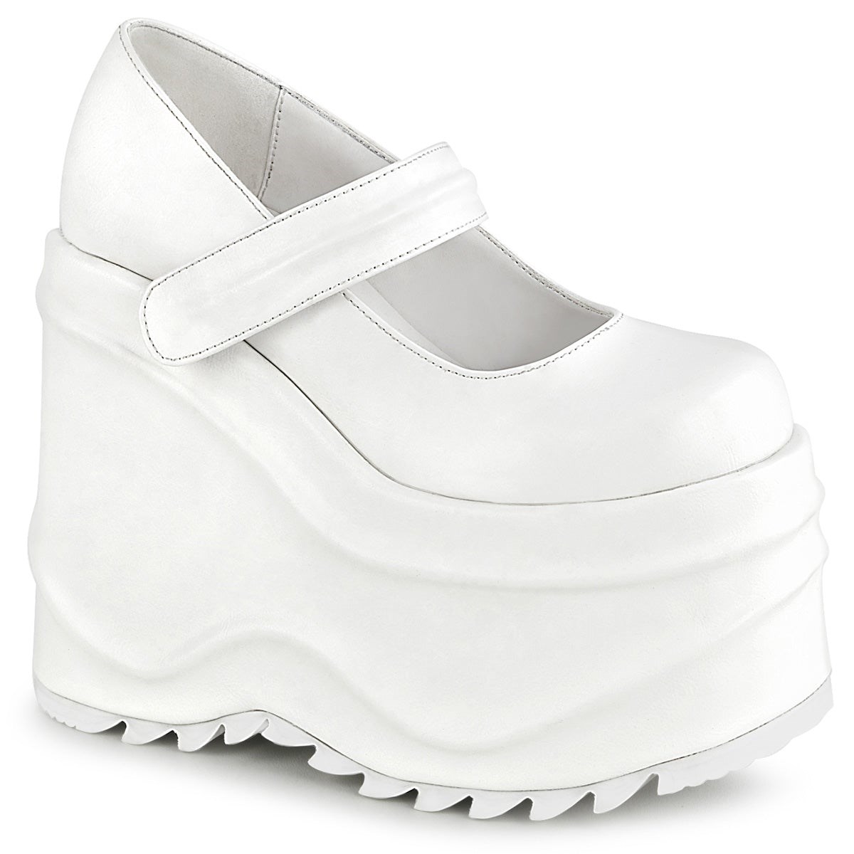 White Demonia Wave-32 Vegan Leather Women\'s Mary Jane Shoes | 84UWLG